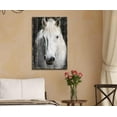 thumbnail image 2 of wall26 Canvas Print Wall Art Black &amp; White Horse Portrait on Wood Panels Animals Wildlife Digital Art Realism Rustic Scenic Nature Photography Colorful for Living Room, Bedroom, Office - 16", 2 of 4