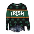 thumbnail image 4 of Womens St Patricks Day Sweatshirts Crew Neck Loose Holiday Green Print Shirts Casual Comfy Pullover Tops (S, Green R), 4 of 7