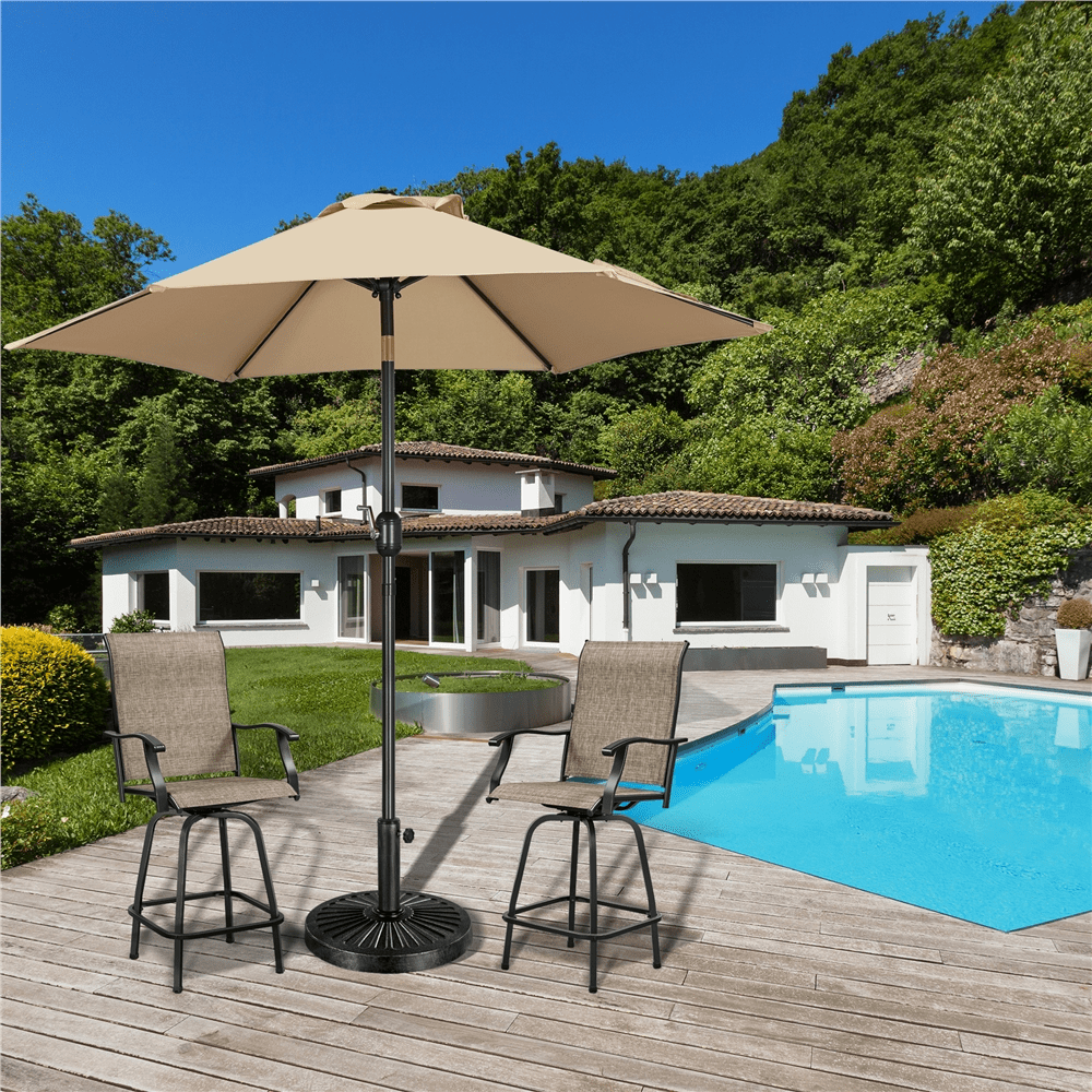 Alden Design 30 lb Heavy Duty Iron Patio Umbrella Base 18" for Outdoor, Black