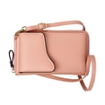 thumbnail image 3 of pitrice Women Phone Bag Adjustable Shoulder Mobile Purse Leather Decoration Card Wallet Pouch, Pink, 3 of 8