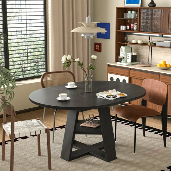 Extendable Round Dining Table, odern Kitchen Oval Dining Table Oval Kitchen, Dining Room Table