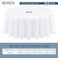 thumbnail image 2 of Mantel redondo Teruntrue, 90 pulgadas, poliéster blanco, 10 unidades, 2 of 7