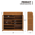 thumbnail image 5 of MoNiBloom Bamboo 30 Pairs Shoe Cabinet, 7-Tier Entryway Shoe Storage Cabinet with Foldable Rattan Doors and Boots Compartments, Shoe Rack Organizer For Hallway Living Room, Brown, 5 of 11