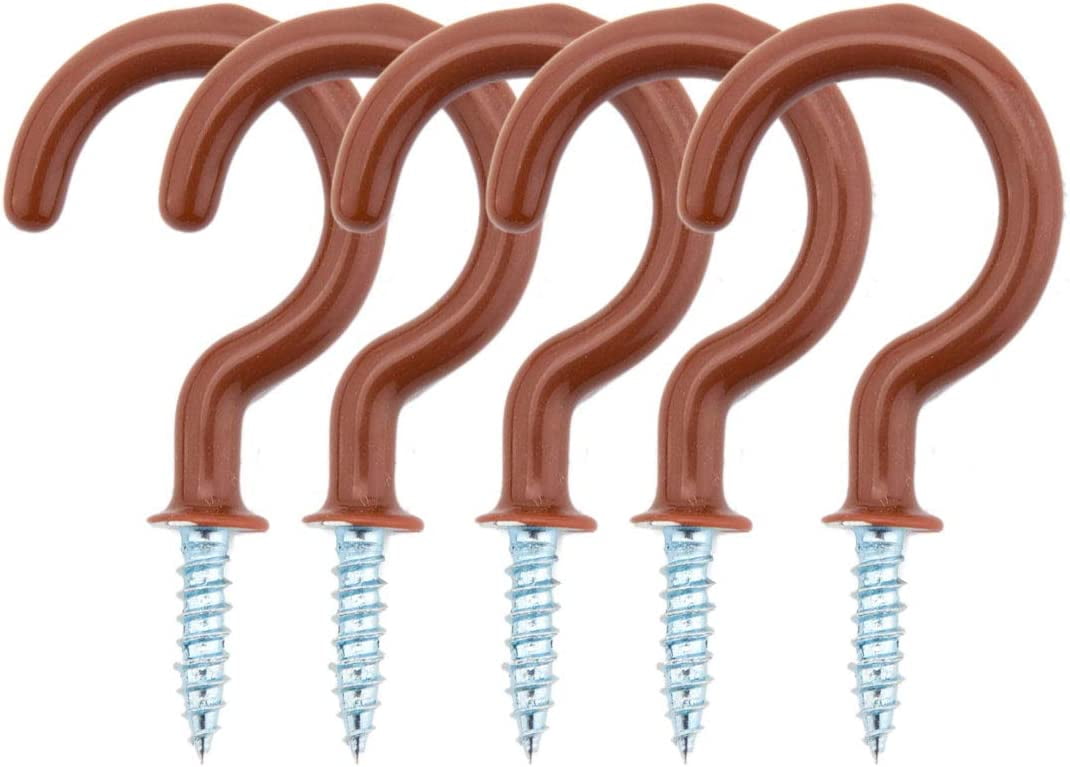 30pcs 11/4'' Ceiling Hooks, Vinyl Coated Screwin Wall Hooks Light