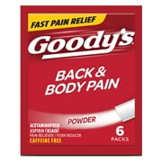 Goody's Back & Body Caffeine Free Pain Relief Powders 6 Powders Each