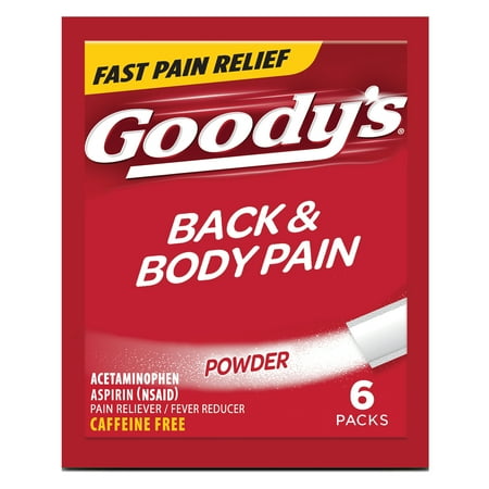 Goody's Back & Body Caffeine Free Pain Relief Powders 6 Powders Each