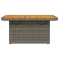 thumbnail image 3 of vidaXL Garden Table Grey 90x55x71 cm Poly Rattan and Acacia Wood, 3 of 5