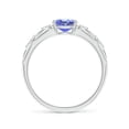 thumbnail image 2 of Angara Natural 0.8 Ct. Tanzanite with Diamond Classic Ring in 14K White Gold for Women (Ring Size: 11.5), 2 of 9