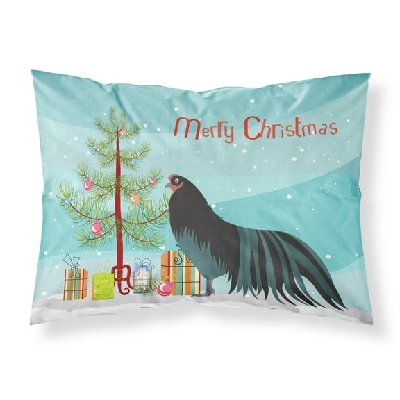 Carolines Treasures BB9200PILLOWCASE Sumatra Chicken Christmas Fabric Standard Pillowcase Teal Standard multicolor