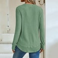 thumbnail image 3 of HAiming Long Sleeve Shirts for Women Tunic Loose Crewneck Pullover Curved Hem Tops Casual Basic Tee, 3 of 6