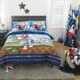 Sonic the Hedgehog Kids Full Bed in a Bag, Comforter and Sheets, Blue