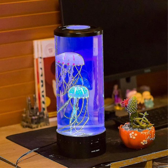 Lámpara de lava con luz de noche USB para medusas, luz de noche para niños, CC