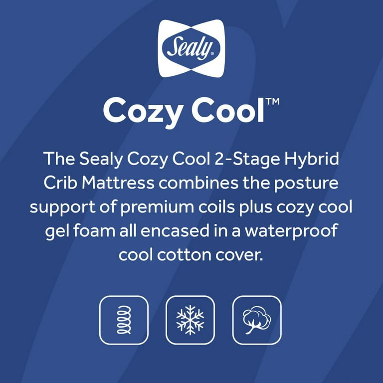 Sealy Cozy Cool Hybrid 2 Stage Coil Soybean Innerspring and Gel Baby Crib Toddler Bed Mattress Walmart