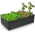 thumbnail image 1 of Costway Jardinière Surélevée Galvanisée 1 Pce Bac de Plantation Extérieur Support de Bois de Chauffage Porte-Bûches, 1 of 10