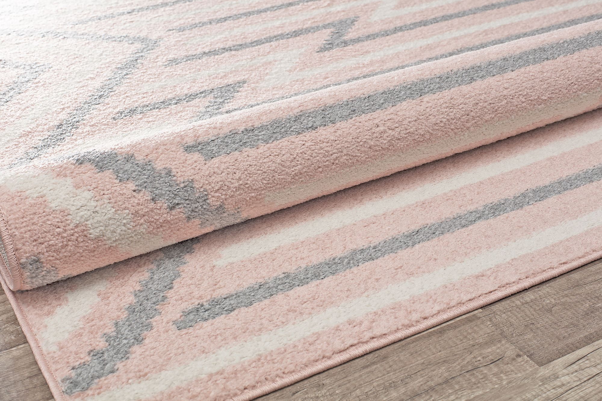 Rugs America Mika MO10A Strawberry Milk Geometric Contemporary Pink Area Rug, 8'x10'