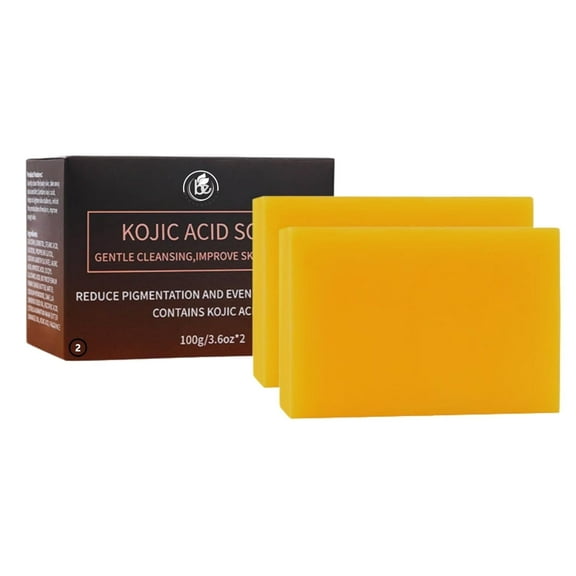 Kojic Acid Brightening Soap–2 Pack(100g Each)Face & Body Cleanser w/Shea Butter, Camellia Oil & Vitamin C,Gently Exfoliates,Evens Tone,Controls Oil,Sensitive,Acne-Prone Skin–Dark spot,All SkinTypes