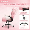 thumbnail image 2 of N-GEN Gaming Chair, Ergonomic Leather Computer Desk Chair, Adjustable Swivel Task Chair with Flip-Up Armrest for Adults, Pink, 2 of 7