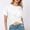 White, variant on T-Shirt Women Short Sleeves Crew Neck Basic Tee Shirt Spring Tops Trendy Womens Clothes
