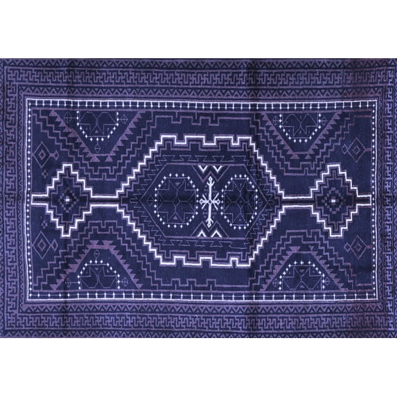 Ahgly Company Indoor Rectangle Persian Blue Traditional Area Rugs, 6' x 9'