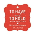 thumbnail image 1 of Darling Souvenir To Have and To Hold In Case You Get Cold Wedding Party Favor Hang Tags Custom Bonbonniere Gift Tags-Red-50 Tags, 1 of 1