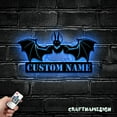 thumbnail image 3 of Craftnamesign Custom Bat Metal Wall Art LED Light, Custom Halloween Bat Name Sign, Bat Wall Decor, 3 of 5