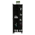 thumbnail image 6 of Venus Modern Design Linen Single Door Cabinet with Five External Shelves, Four Interior Shelves - Black, 6 of 7