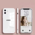 thumbnail image 1 of [Envío 24 Horas] Funda De Teléfono De Vidrio De Borde Recto Macaron Para iphone 11 12 14 Pro Max 14Plus Silicona Suave Templado Para Cubierta Completa, 1 of 4