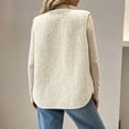 thumbnail image 6 of Ecqkame Women's Fuzzy Vest Sleeveless Button Down Loose Round Neck Casual Velvet Warm Fall Winter Outerwear with Pockets Beige XL, 6 of 6