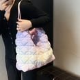 thumbnail image 4 of Bolso Hobo Plumón para Mujer Bolso Mano Informal Bolso para Otoño E Invierno (multicolor), 4 of 9