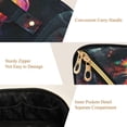 thumbnail image 5 of FORMRS Makeup Bag Travel Cosmetic Organizer for Women Fold Flat Zipper Pouch with Handle, Black Astronaut, 5 of 8
