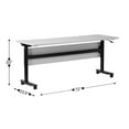 thumbnail image 5 of BizChair Commercial Grade 72" x 24" Heavy-Duty Nesting Flip Training Table with T-Legs, Modesty Panel, 1" Thick Gray Tabletop, and Black Steel Frame, 5 of 17