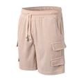 thumbnail image 5 of BOOMNY Shorts For Men Solid Color Ribbed Elastic Waist Drawstring Corduroy Shorts For Man Soft Loose Fit Summer Workout Shorts Comfy Mens Dailywear, 5 of 5