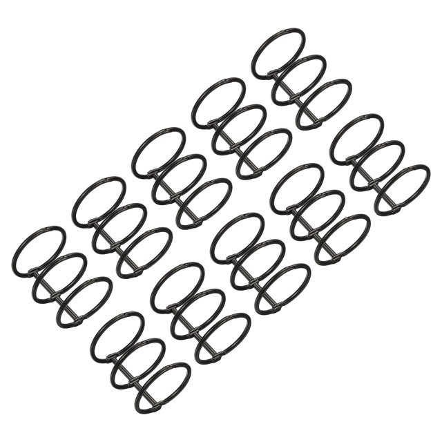 Unique Bargains 1.18' Dia. 3 Circle Detachable Metal Binder Rings Loose Leaf Rings, Black 10 Pack