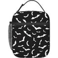 thumbnail image 2 of Halloween Cool Black Bat Goth Insulated Lunch Bag Portable Reusable Zipper Lunch Box For Men Women Work Picnic Travel Camping, 2 of 6