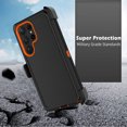 thumbnail image 6 of For Samsung Galaxy S23 Ultra Case,Takfox Holster Phone Case with Built-in Screen Protector Swivel Belt Clip [3 Layers] Heavy Duty Full Body Protection Shockproof Kickstand Cover-Black/Orange, 6 of 10