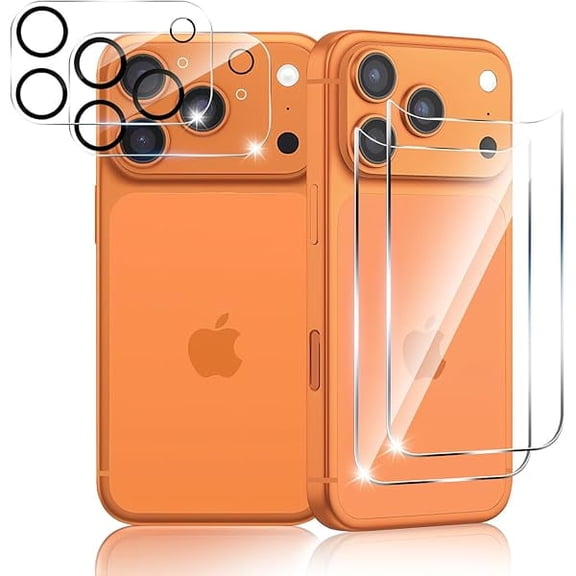 [4 in 1] For iPhone 17 Pro Max Back Glass Protector   Camera Protector[2 2 Pack], 9H Hardness Anti-Scratch, Easy Install, HD rear glass protector for iPhone 17 pro max