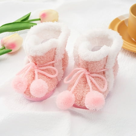

TOWED22 Baby Walking Shoes Baby Girls Boys Warm Shoe Soft Booties Snow Soft Comfortable Boot Toddler Warming And Fashion Pink