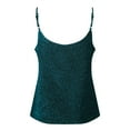 thumbnail image 4 of Glisme Tank Tops For Women Bling Tank Tops For Casual Slim Crop Top Short Sleeve Sleeveless V Neck Solid Color Tank Top Camisole Leisure Green Top, 4 of 5