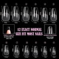 thumbnail image 5 of SINBEE Medium Coffin Soft Gel Nail Tips 240pcs Pre-shape Coffin Acrylic Nails Tips Half Matte Full Cover Clear False Nails Tips for Nail Extension Home DIY Salon 12 Sizes Gelly Fake Coffin Nail Tips, 5 of 7