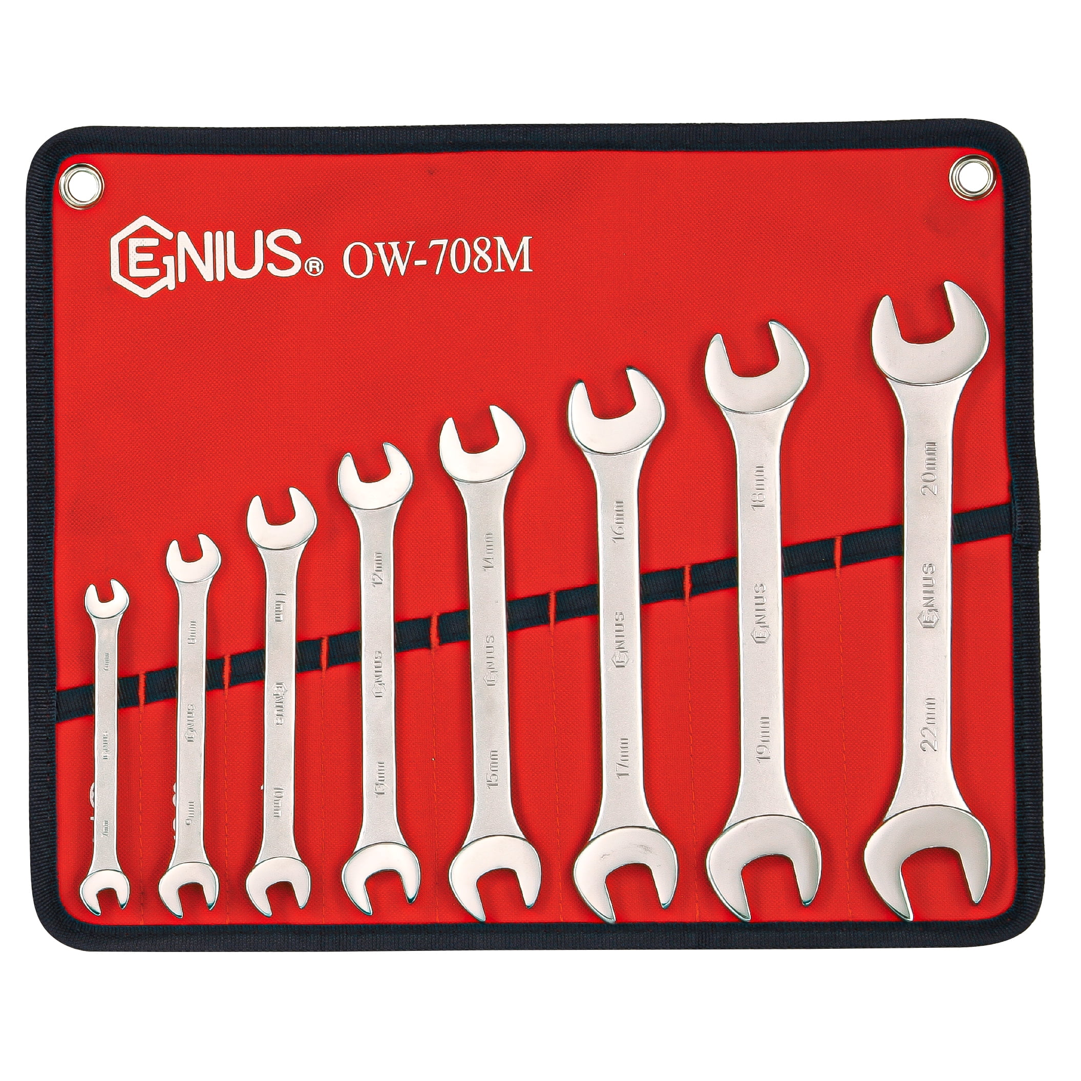 Genius Tools 8 Piece Metric Open End Wrench Set - OW-708M - Walmart.com