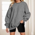 thumbnail image 1 of Aboser Chandails en Molleton à Col Rond pour Femmes, Pull-Over Décontracté Surdimensionné, Blouse Ample à Manches Longues, Tenues Automne 2024, 1 of 4