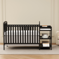 thumbnail image 2 of Goldzone 3-in-1 Convertible Baby Crib with Changing Table,Black, 2 of 11