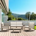 thumbnail image 2 of Mykonos 4 Person Taupe Lounge Set with Acrylic Fabric Natural Cushions, 2 of 3