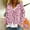 001 Pink, variant on Women's Cropped Cardigan Long Sleeve V-Neck Print Button Down Open Front Short Outwear Casual Loose Top