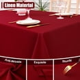 thumbnail image 2 of decorUhome Linen Rectangle Tablecloth 60x102 inch, Stain and Wrinkle Resistant Washable Table Cloth, Decorative Waterproof Fabric Table Cover for Dining Party, Red, 2 of 8
