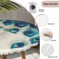 thumbnail image 3 of Peacock Feather Round Tablecloth for 45-54 Inch Tables,Fitted Table Cover with Elastic Edge,Teal Ethnic Rustic Farmhouse Elegant Waterproof Outdoor Table Cloth Protector for Patio Garden Dinner, 3 of 9