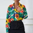 thumbnail image 1 of Babysbule Blouse à Manches Longues Imprimée pour Femmes Chemise Décontractée Col Rabattu Polyester Doux Hauts Confortables et Élégants pour Usage Quotidien, 1 of 4