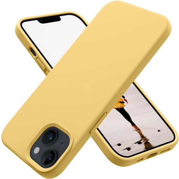 Pour iPhone 14 Case, Étui de Téléphone Mince Mince en Silicone Antichoc pour iPhone 14 6,1 Pouces (Jaune)