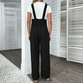 thumbnail image 4 of Besolor Womens Bib Overalls Button Straps Loose Jumpsuit Summer Wide Leg Rompers Baggy Fashion Sleeveless Playsuits, 4 of 6