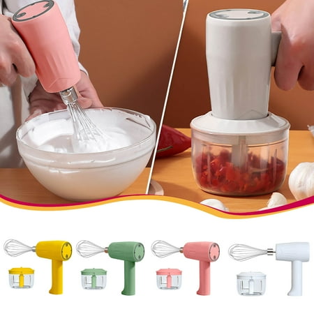 

Two-in-one Wireless Cooking Machine Small USB Charging Hand-held Beater Garlic Minced Meat Auxiliary Food